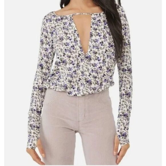 Free People Kaya Print Cutout Bodysuit in Multicolor - Picture 2 of 10